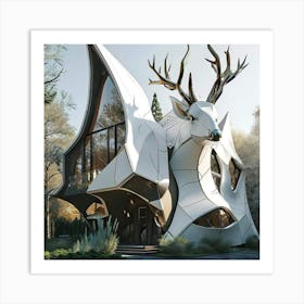 Deer House Art Print