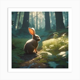 Rabbit In The Forest 116 Art Print