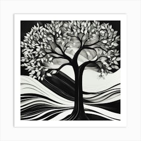 Black and White Abstract Art 7 Art Print