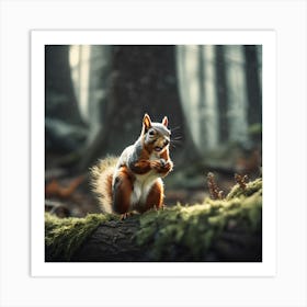 Squirrel In The Forest 225 Art Print