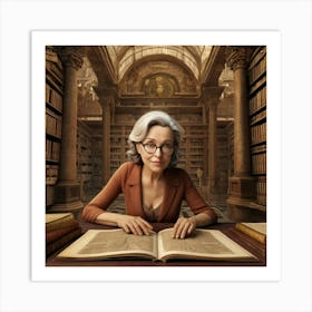 The Elderly Lady Librarian 025 Art Print