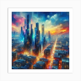 Futuristic Cityscape 2 Art Print