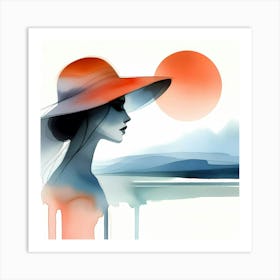 Woman In A Hat 12 Art Print