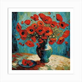 Vase With Poppies, Van Gogh Art Print 2 Art Print