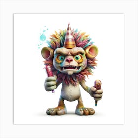 Lion With A Hat Art Print