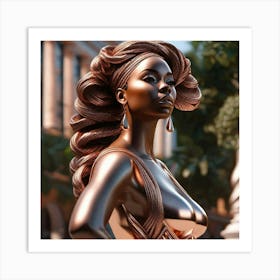 Bronze Statue Of A Woman 2 Art Print