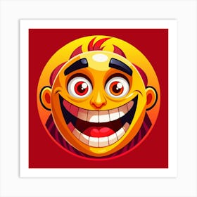 Yellow Emoji Smiley Face With Big Smile 7 Art Print