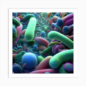 Bacteria Canvas Wall Art Art Print