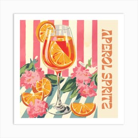 Aperol spritz vintage Style Art Print