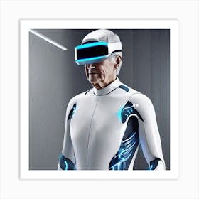 Old Man In Vr Art Print