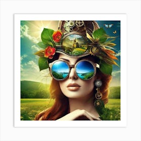 Steampunk Woman 1 Art Print