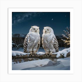 Owl Couple Art Print