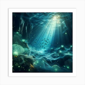 Underwater cave 2 Art Print