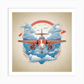 Airplane In The Sky 2 Art Print