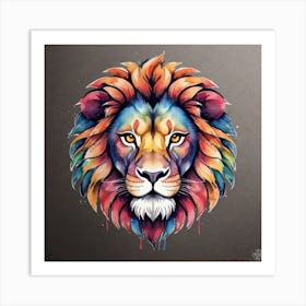 Colorful Lion Art Print