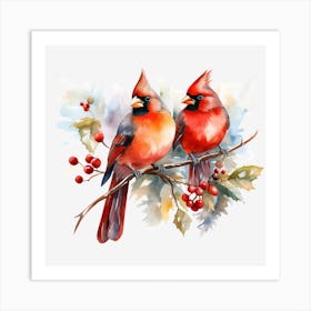 Cardinals On Branch 2 Art Print