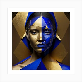 Geometric Portrait Of A Woman Art Print