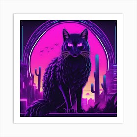 BLACK CAT Art Print