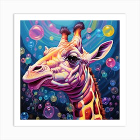 Bubble Giraffe Art Print