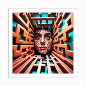 Man In Maze Art Print