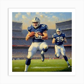 Game Time Football Star in High-Intensity Play Art Print