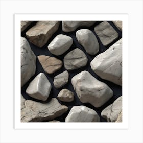 Rocks On A Black Background 6 Art Print