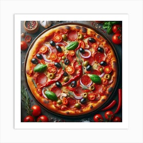 Pizza On A Plate Art Print