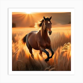 Horse Running In The Field 1 Art Print