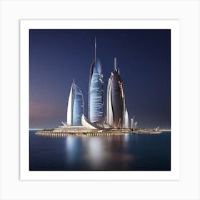 Leonardo Diffusion Xl Qatar Doha Stands Proudly Atop A Illum 0 (1) Art Print