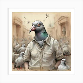 Pigeons 12 Art Print