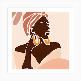 Illustration Of A Woman Wearing Earrings Art Print