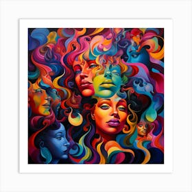 Women'S Heads Art Print