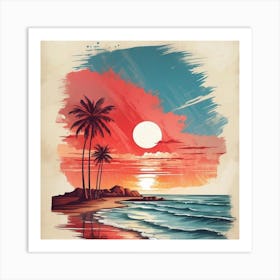 Sunset Painting Art Print