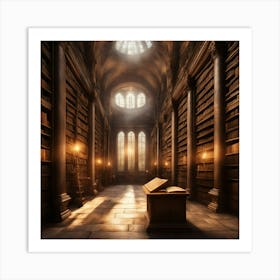 Library With Books 2 Art Print