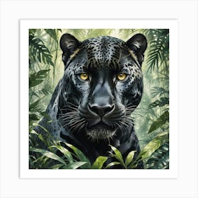 Black Jaguar Art Print