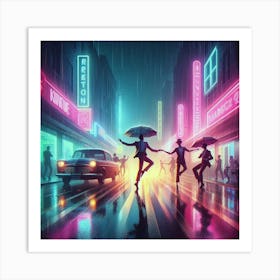 Dancers In Neon Art Print