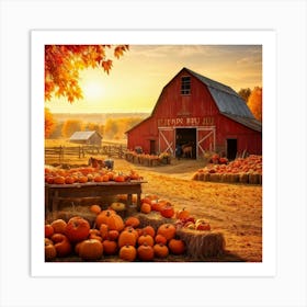 Autumn Farm Festival Capturing The Essence Of Rustic Charm Freshly Harvested Produce Spread Across (2) Art Print