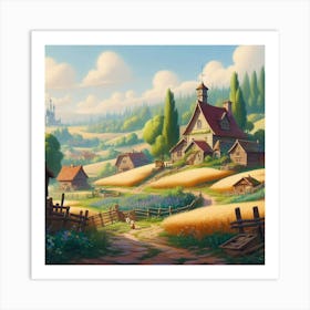 Disney Village Art Print