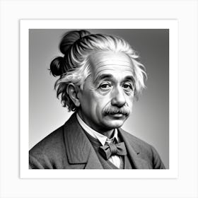 Einstein Man Bun Manifesto Art Print