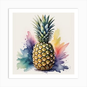 Pineapple Watercolor Painting Art Print