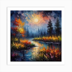 Sunset By The River 14 Art Print