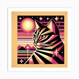 Snowflake Low Poly Cat Art Print