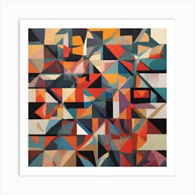 Abstract Geometric Painting Top Art Art Print