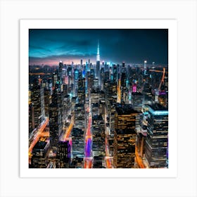 New York City At Night Art Print