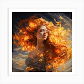 Fire Girl Art Print