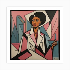 Woman In Pink 1 Art Print