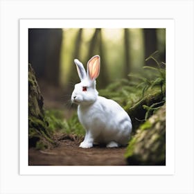 White Rabbit In The Forest 13 Art Print