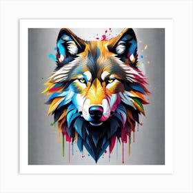 Colorful Wolf Art Print