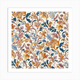 Rose Mist London Fabrics Floral Pattern 4 Art Print