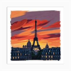 Paris At Sunset Art Print